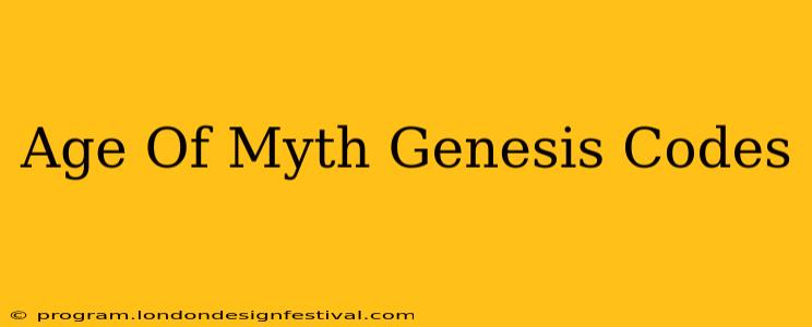 Age Of Myth Genesis Codes