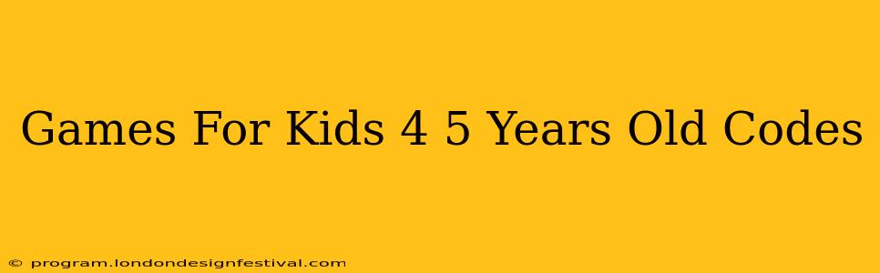 Games For Kids 4 5 Years Old Codes