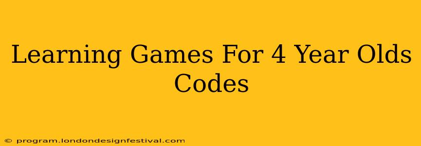 Learning Games For 4 Year Olds Codes