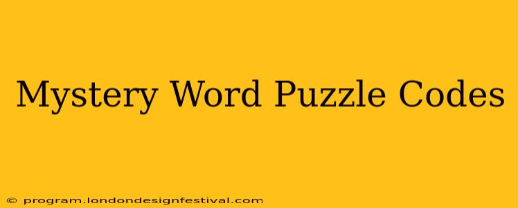 Mystery Word Puzzle Codes